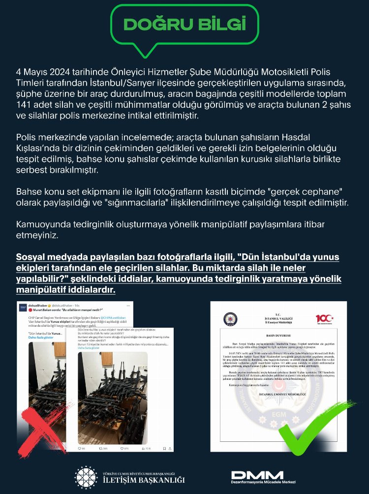İstanbul'da ele geçirilen silah haberleri manipülatif!