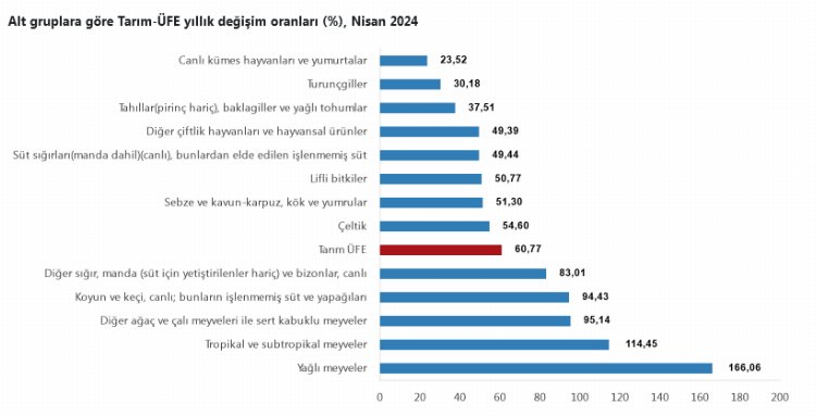 Tarım-ÜFE'de yağlı meyveler başı çekiyor