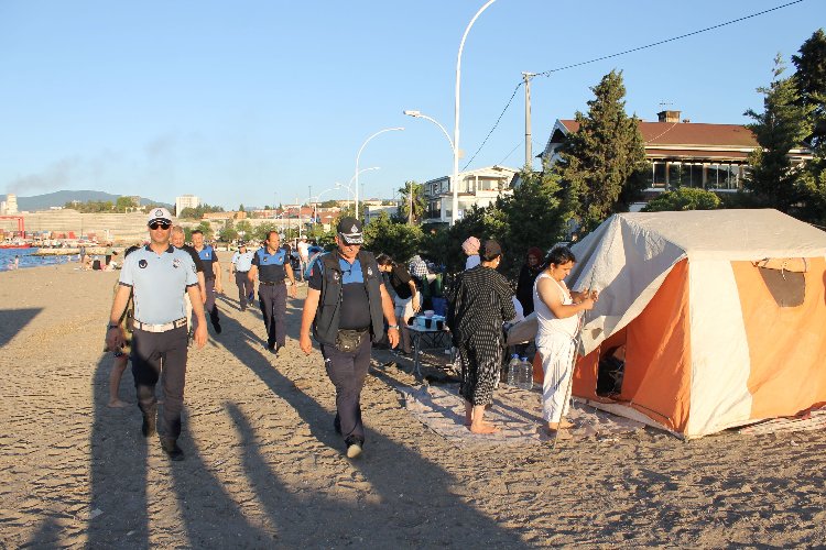 Bursa Gemlik kıyılarında çadır operasyonu!