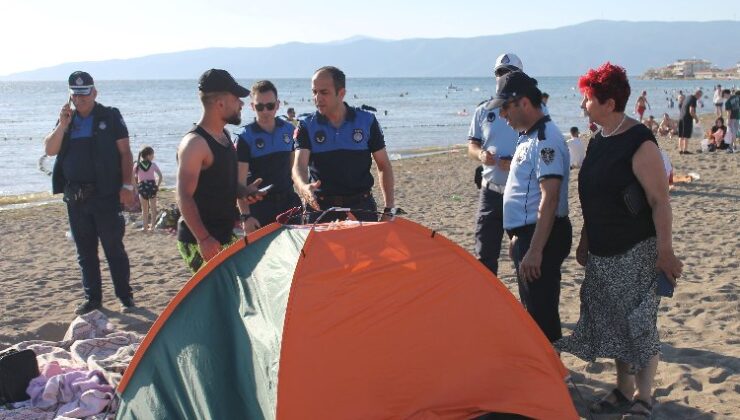 Bursa Gemlik kıyılarında çadır operasyonu!