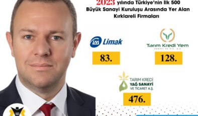 Kırklareli Ticaret ve Sanayi Odası Üyesi 3 Firma “en büyük” listede