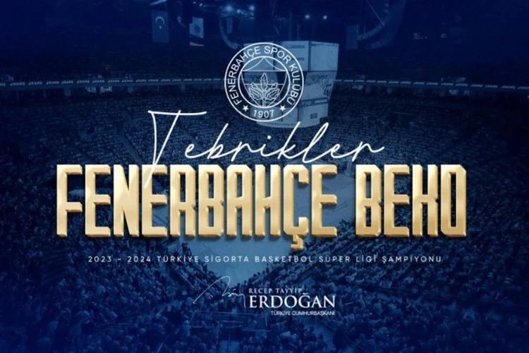 Potada şampiyon Fenerbahçe'ye tebrik