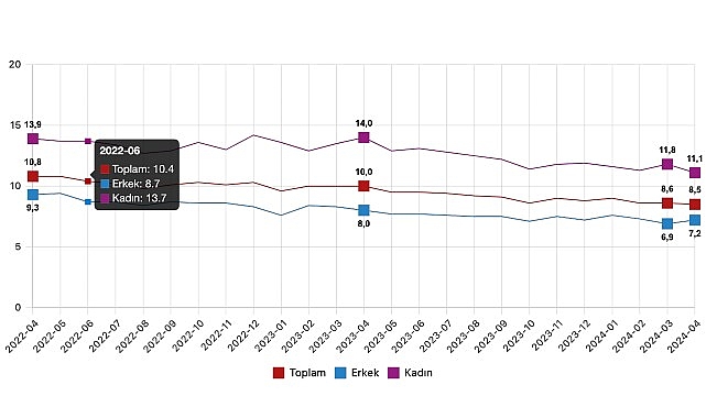 Tüik: Mevsim etkisinden arındırılmış işsizlik oranı %8,5 seviyesinde gerçekleşti