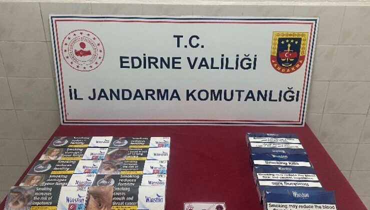 Edirne Enez’de 16 karton kaçak sigara ele geçirildi