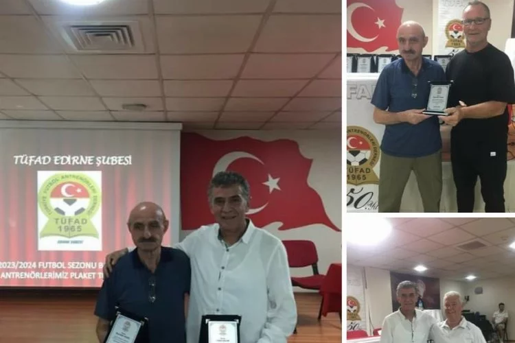 Hayrettin Yıldız ve Fatih Anlar’a Edirne TÜFAD’dan ödül