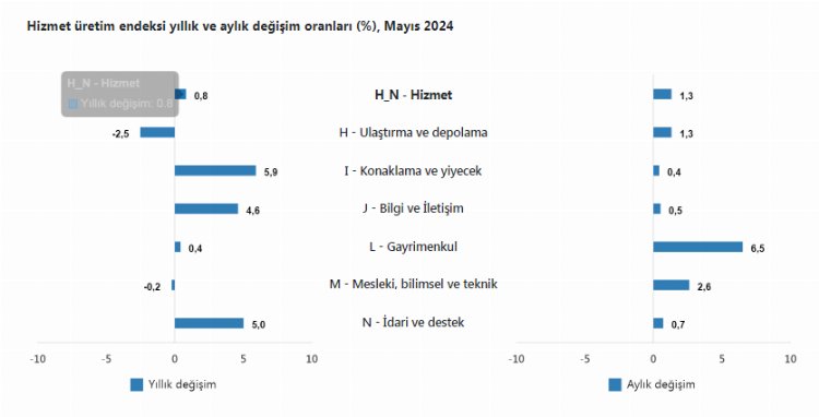 Konaklama ve yiyecek hizmetinde artış