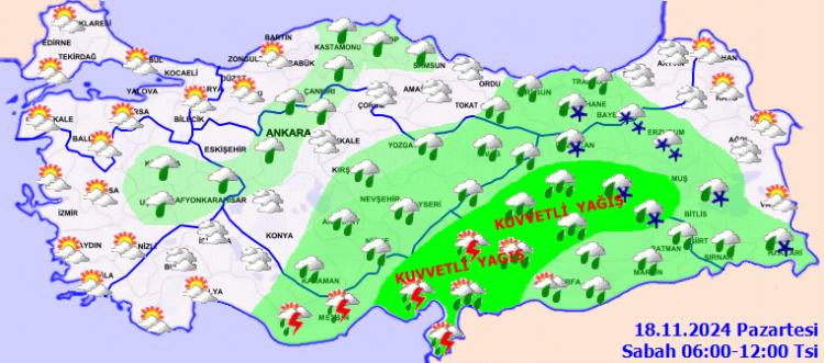 Doğu Akdeniz ve Doğu Anadolu'ya 'kuvvetli yağış' uyarısı!