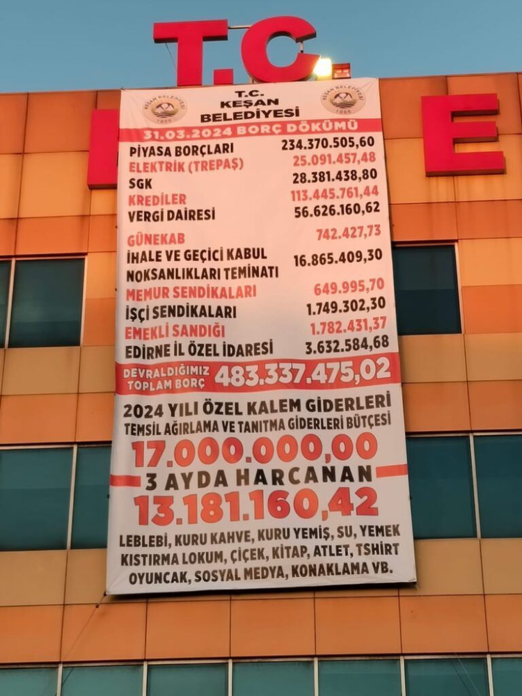 Edirne Keşan'da CHP'den AK Parti'ye borç listeli yanıt