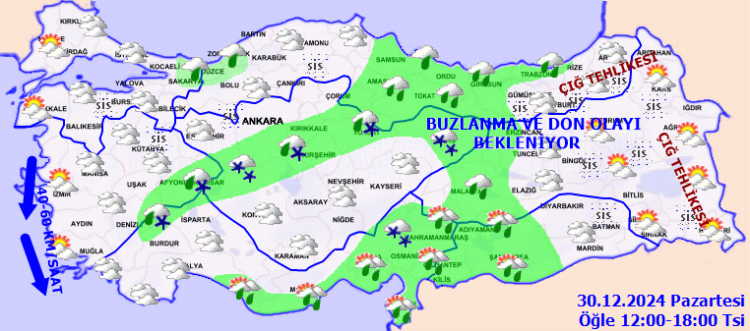 Meteoroloji'den yılın son hafta başı raporu